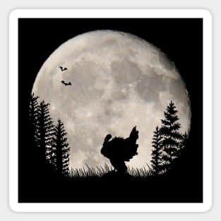 Romantic turkey with bat at night in the moonlight Magnet